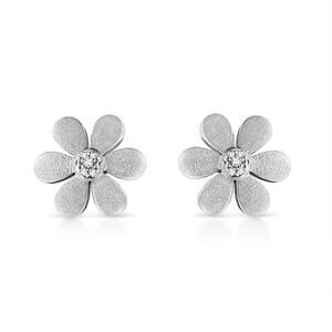 Matte Finished flower .925
Sterling Silver Diamond Accent center